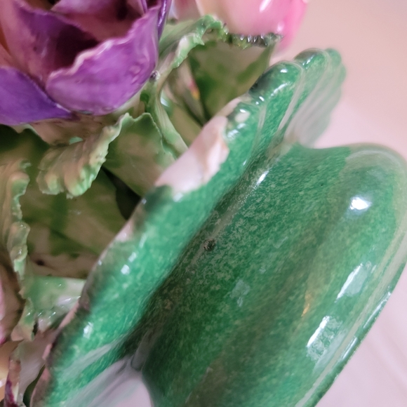 Vintage Crown Staffordshire Bone China Colorful Floral Bouquet ~ Pretty w/ FLAWS - Picture 13 of 16